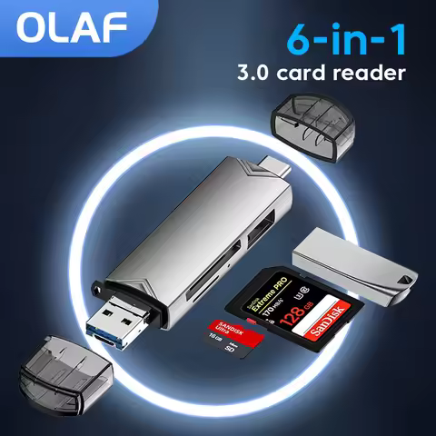 Olaf OTG Type C Micro tf sd card Reader type c to usb otg adapter 6 in 1 USB 3.0 TF card USB flash d