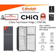 CHiQ (166L) 2 Door Top Freezer  Refrigerator Fridge | CTM138L
