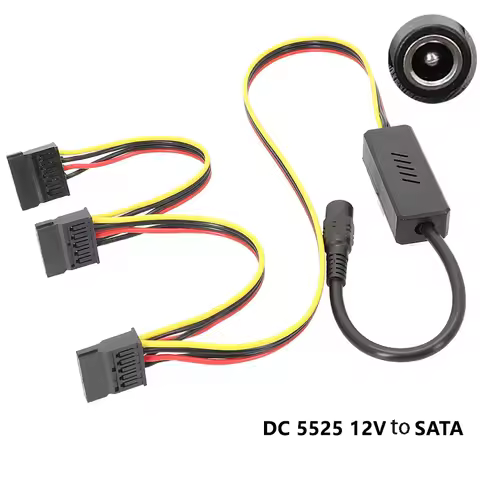 DC to SATA Convert Cable HDD Power Cord 1 DC 5525 to 1 2 3 4 SATA Wire Splitter 5.5X2.5 DC 12V to Bi