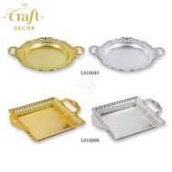 The Craft Decor Square Round Tray With Handle | Dulang Hantaran Perkahwinan Hadiah | Wedding Party D