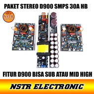 Paket sterio D900 sub dan smps 30a hb regulasi anti konslet