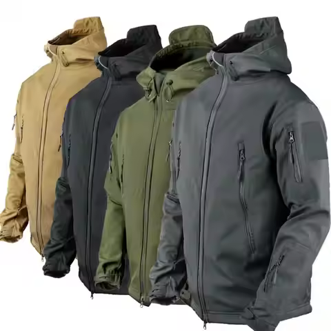 Stand Neck Jacket Thermal Warm Work Coats Safari Jacket Hiking Outwear Windbreaker Fastener Tape Mou