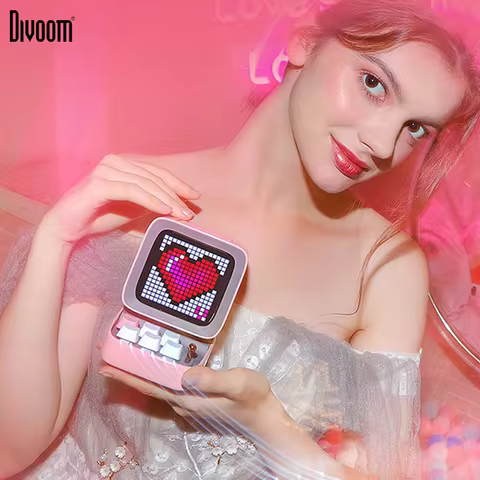 Divoom Ditoo-Pro Speaker Mini Retro Pixel Art Bluetooth Portable Alarm Clock DIY LED Display Board C