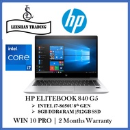 [Next day deliver] HP ELITEBOOK 840 G5 CORE I7 -8650U | Intel Core i7-8th Gen | 14.0-Inch FHD | 8GB RAM | 512GB SSD | Windows 10 Pro | MS office | 2 month warranty