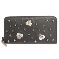 近全新 Christian Louboutin Panettone 鉚釘皮革黑色圓形拉鍊長款皮夾 0121 [二手] Christian Louboutin