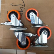 3 Inch Nylon Pu Wheels Sets Double Bearing Heavy Duty/Trolley Wheels/Castor New Stock