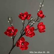 Cành Hoa Mộc Lan Xốp Giả Cao Cấp 6 Bông To Size Đại Chất PU - Hoa giả cao cấp Hàng Nhập Khẩu Yumi Sh