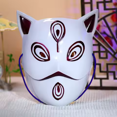 Anime Naruto Fox Mask Menma Cosplay Full Face Mask Ninja Costume Prop Halloween Masquerade Party Mas