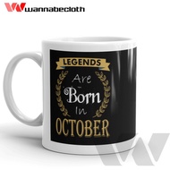 Birthday Mug Glass Birthday Gift October Legends Are Born In October 1