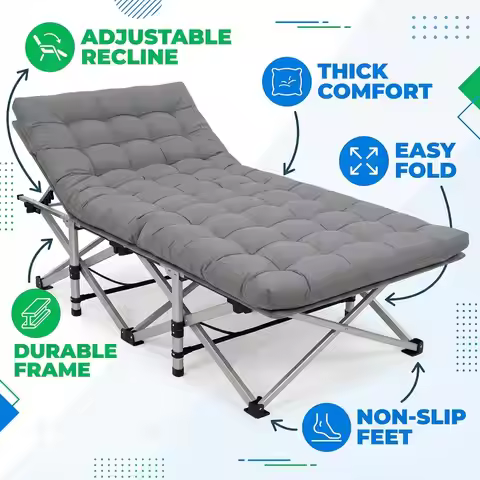 Aoran 560LBS Load-Bearing Outdoor Folding Chair, Non-Slip Foot Pads, Foldable Storage Bag Design Out