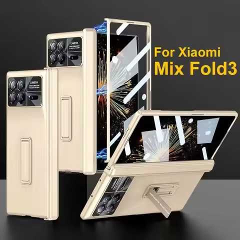 Magnetic Hinge Armor Matte Case For Xiaomi Mi Mix Fold 3 Case Outer Screen Glass Stand Shockproof Co