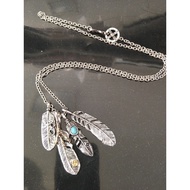 Korean Version Titanium Steel Feather Star GD Same Style Fashion Long Men Long Necklace Fashion Brid