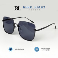 Kính Râm Kính Mát Nữ Vuông To Nửa Gọng Dưới Nâu Trà Đen Chống Tia UV Hàn Quốc Phong Cách Gọng Kim Lo