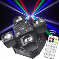 Mini Moving Head Stage Effect Light 4 แขน DMX ควบคุมเสียง LED RGBW Beam สีแดงสีเขียวเลเซอร์ Strobe 3