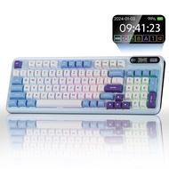 คีย์บอร์ด KZZI Z98 Mechanical Keyboard with Smart Screen & Knob Wireless Gaming Keyboard Tri-Mode BT