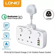 《313》LDNIO Smart Power Strip UK Plug Panel Porous Wireless Converter extension power Socket With 4US