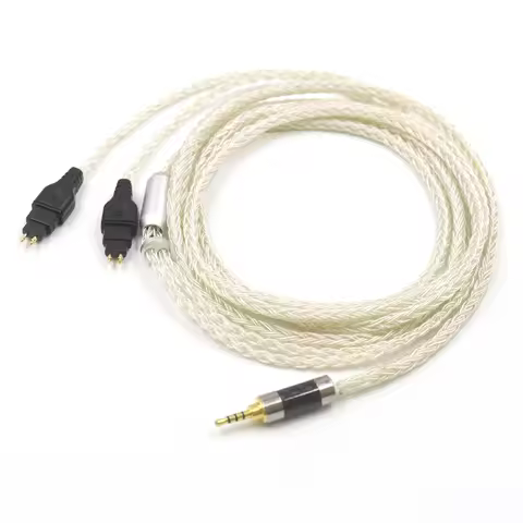 16 Core 99% Silver Plated 2.5mm 3.5mm XLR Balanced Earphone Cable For Sennheiser HD580 HD600 HD650 H