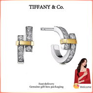 (New) Womens Fashion Earrings s925 sterling silver Edge Diamond Hoop Earrings Valentines Day holiday