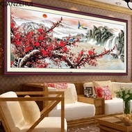 DIY Cotton Thread 11CT Printed blessings  plum blossom living room full embroidery Cross Stitch Kits