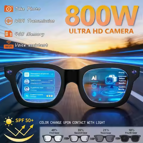 2026 Smart Glasses HD Photo Video OpenAI Record Translation Touch Photochromic Lenses Bluetooth Call