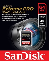 Sandisk 64GB SDXC Extreme Pro UHS-II U3 4K 300MB/s SDSDXPK 064G