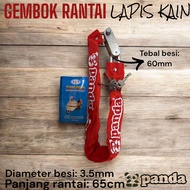 KUNCI SEPEDA RANTAI UKURAN 3.5MMX65CM LAPIS KAIN PANDA DENGAN 3 ANAK KUNCI MURAH BERKUALITAS M7001