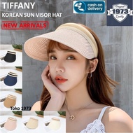 Tiffany Chapeau Anti UV Beach Hat UV Hat Woven Hat Wanita