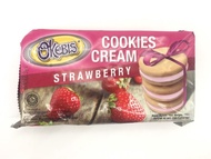 Okebis Cream Cookies Strawberry 180gr - Cookies with Strawberry Cream