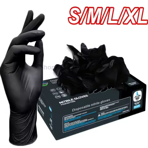 20/100/200PCS Bagged Disposable Gloves Black Disposable Gloves Household Kitchen Cooking Tools Car W