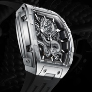 BONEST GATTI Men's Watch Fashion Mechanical Watch Silicone Strap Dragon Watch Luminous Wristwatch Cl