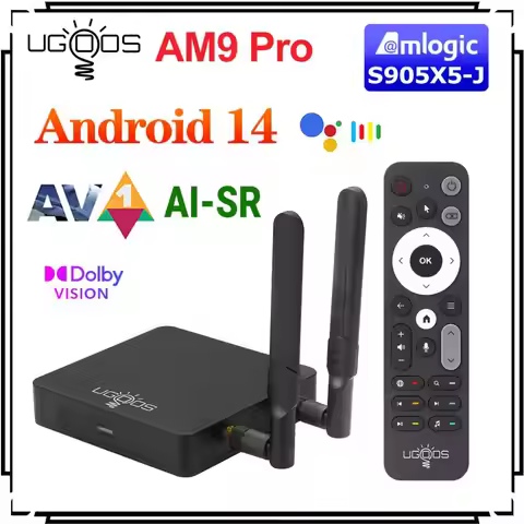 UGOOS AM9 PRO TV BOX Android 14 Set Top Box Amlogic S905X5-J LPDDR5 Supoprt AI-SR 4K HDR WiFi6 BT 10