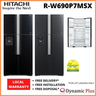 Hitachi R-W690P7MSX Big French 4 door Fridge 531L