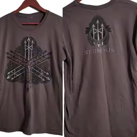 Vintage Neurosis Metal Band Music Y2K 00s Brown T Shirt Large az
