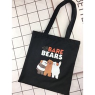 【พร้อมส่ง กระเป๋าสะพายไหล่ ทรงโท้ท ลาย We Bare Bears X Spao