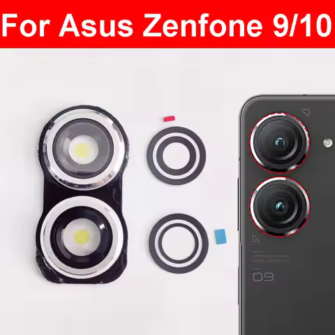 For Asus Zenfone 9 AI2202 Zenfone 10 AI2302 Rear Back Camera Glass Lens Frame Cover with Sticker Glu