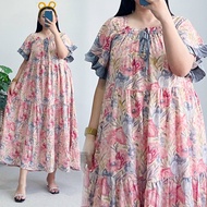 zea dress panjang motif/daster rayon busui/daster rempel susun