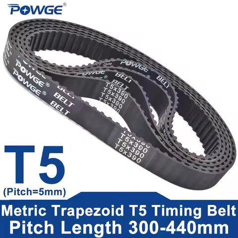POWGE T5 Timing belt Lp=300-440mm 305 310 315 320 325 330 335 340 345 350 355 360 365 370 375 380 38
