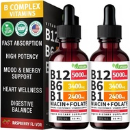 (2 Pack) Vitamin B12 and B6 Liquid Drops, B12 Sublingual Vitamin B Complex - B 12 Vitamin 5000mcg - 