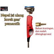 Alat isi ulang gas PORTABLE refill gas kaleng portable simple nepel isi ulang gas portable KUNINGAN