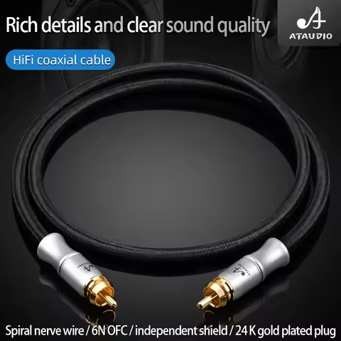 ATAUDIO hifi RCA Digital Coaxial Audio Cable Male Stereo Connector for TV DVD Amplifier Hifi Subwoof