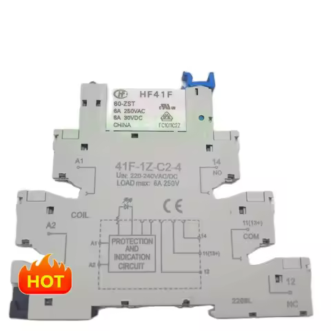 20Pcs/Lot 41F-1Z-C2-4 220-240VAC/DC HF41F 60-ZST Relay with Base