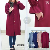 Atasan Muslimah Lejenny Tunik Wanita Kemeja Lengan Panjang Polos Baju Muslim Blus Lebaran Terbaru