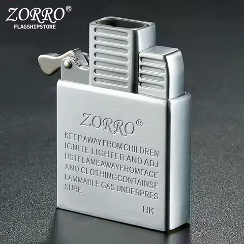 ZORRO Dual Fire Torch Insert Lighter Jet Windproof Flint Lighter Inflatable Butane Liner DIY Tool