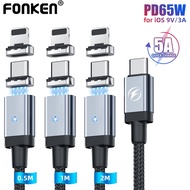 Fonken PD 65W Type C To Type C Charging Cable PD 27W Magnetic Type C To IOS Fast Charge Cable Magnet