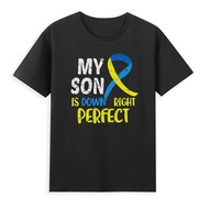 Down Syndrome Awareness Shirt My Son Is Down Right Perfect Vintage Men'S T-Shirt