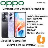 OPPO A79 (8+256GB) 5G Phone Bundle U mobile Postpaid 68 - 24 Months Contract