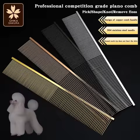 Pet Grooming Piano Comb Competition Special Teddy Poodle Pull Hair Open Knot Comb Pick Dog Hair Stra