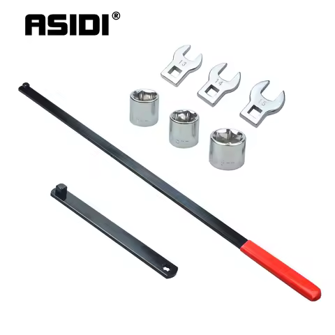 8pcs Serpentine Belt Tension Setting Alignment Wrench Tool Kit 1/2" 3/8" Square