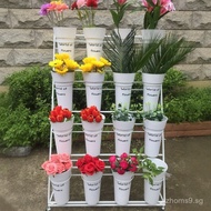 Flower Shop Flower Stand Ladder Multi-layer Flower Display Stand Shelf Round Barrel Stand Flower Bar