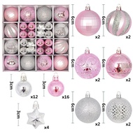 44Pcs 3/6CM Christmas Ball Christmas Tree Decoration Ornaments for Home Decor Halloween New Year Nav